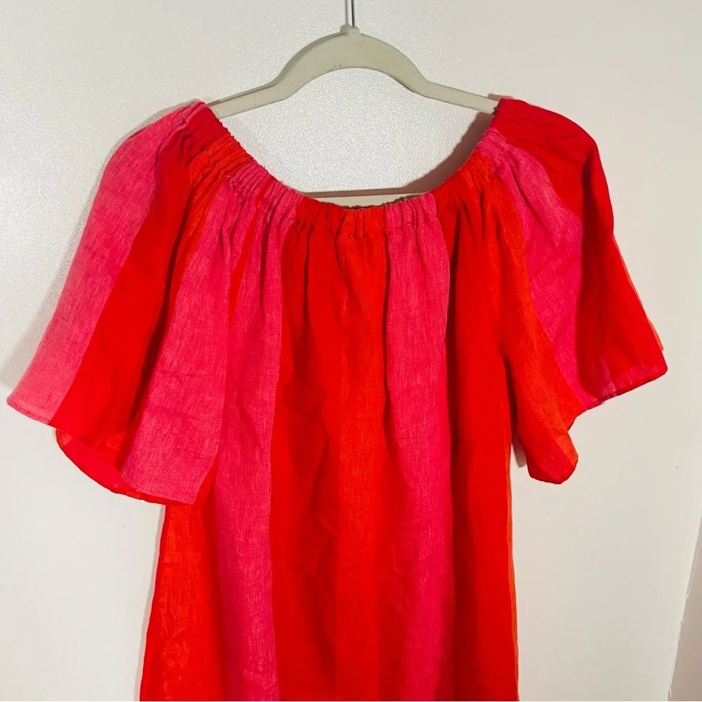 Mara Hoffman Kamala Off the Shoulder Striped Midi Dress - Picture 8 of 10